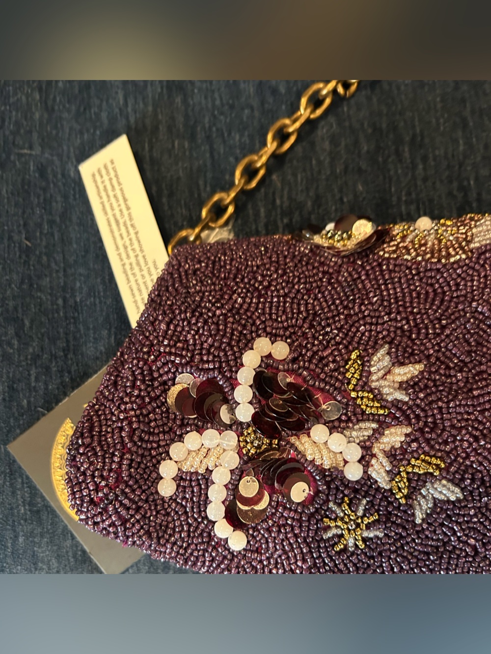 NWT Beaded Floral Bag - Picture 5 of 5